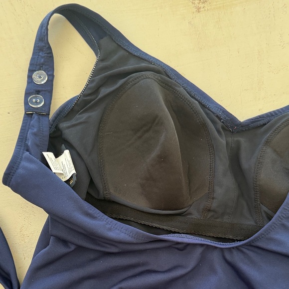 Roxanne Navy Women's Tie-Side One-piece Tankini Top 16/40D - Picture 7 of 10